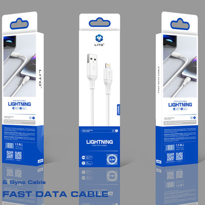 Cablu Date si Incarcare USB-A - Lightning Lito LD06L, 18W, 1m, Alb
