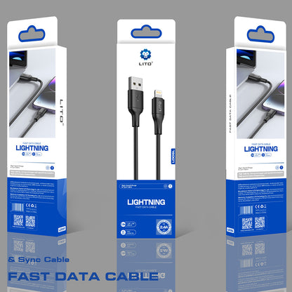 Cablu Date si Incarcare USB-A - Lightning Lito LD06L, 18W, 1m, Negru
