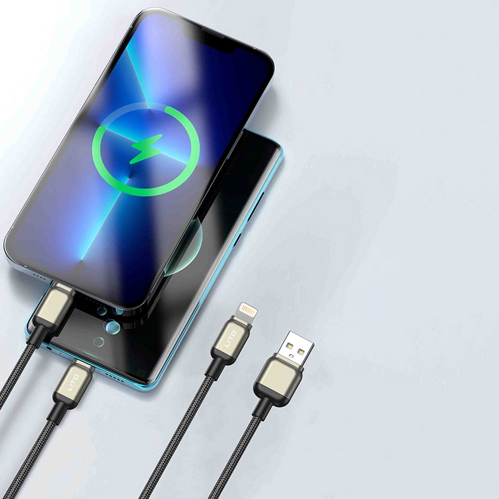Cablu Date si Incarcare USB-A - Lightning Lito LD17, 18W, 1m, Negru