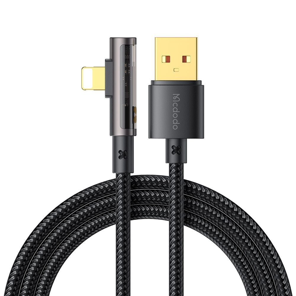 Cablu Date si Incarcare USB-A - Lightning McDodo CA-3510 Angled, 18W, 1.2m, Negru