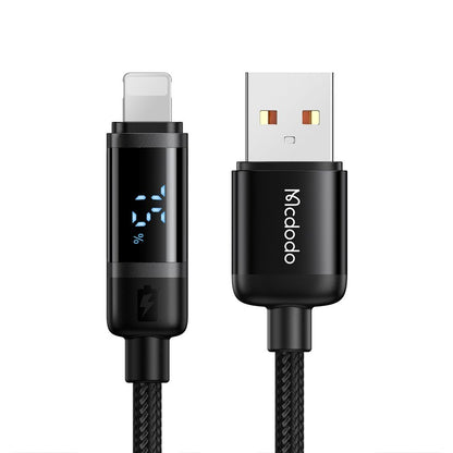 Cablu Date si Incarcare USB-A - Lightning McDodo CA-5000 Bat Display, 18W, 1.2m, Negru