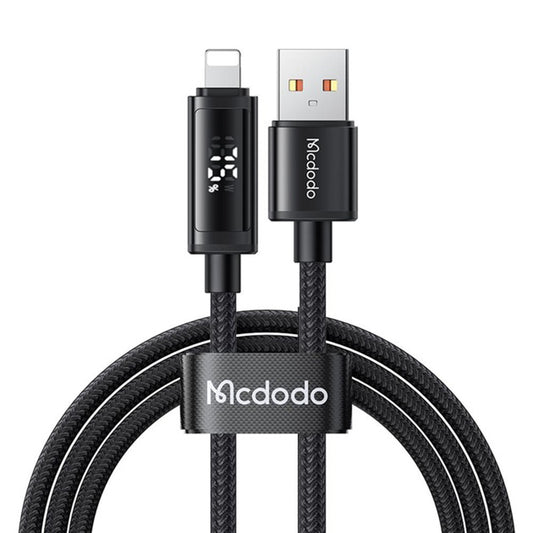 Cablu Date si Incarcare USB-A - Lightning McDodo CA-7970 Display, 18W, 1.2m, Negru