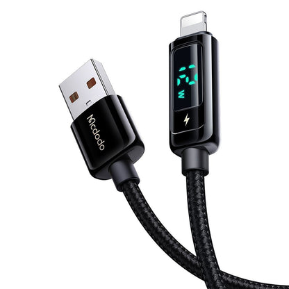 Cablu Date si Incarcare USB-A - Lightning McDodo CA-9940 Display, 12W, 1.2m, Negru