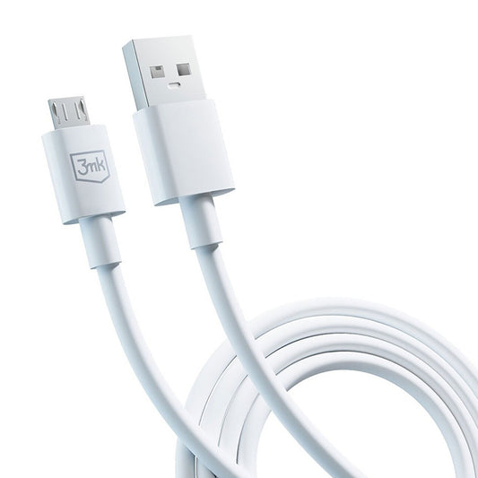 Cablu Date si Incarcare USB-A - microUSB 3MK Hyper, 18W, 1.2m, Alb