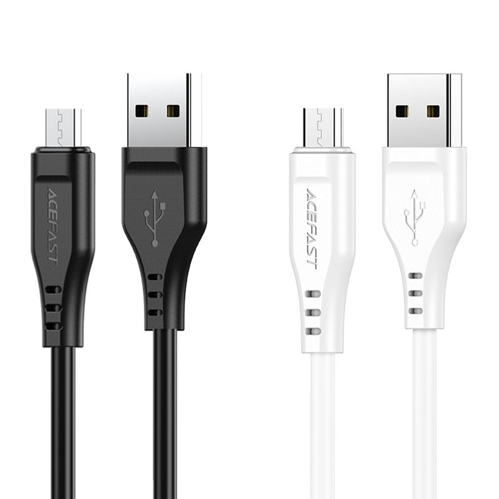 Cablu Date si Incarcare USB-A - microUSB Acefast C3-09, 18W, 1.2m, Alb
