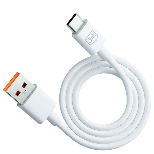 Cablu Date si Incarcare USB-A - USB-C 3MK Hyper, 60W, 1.2m, Alb