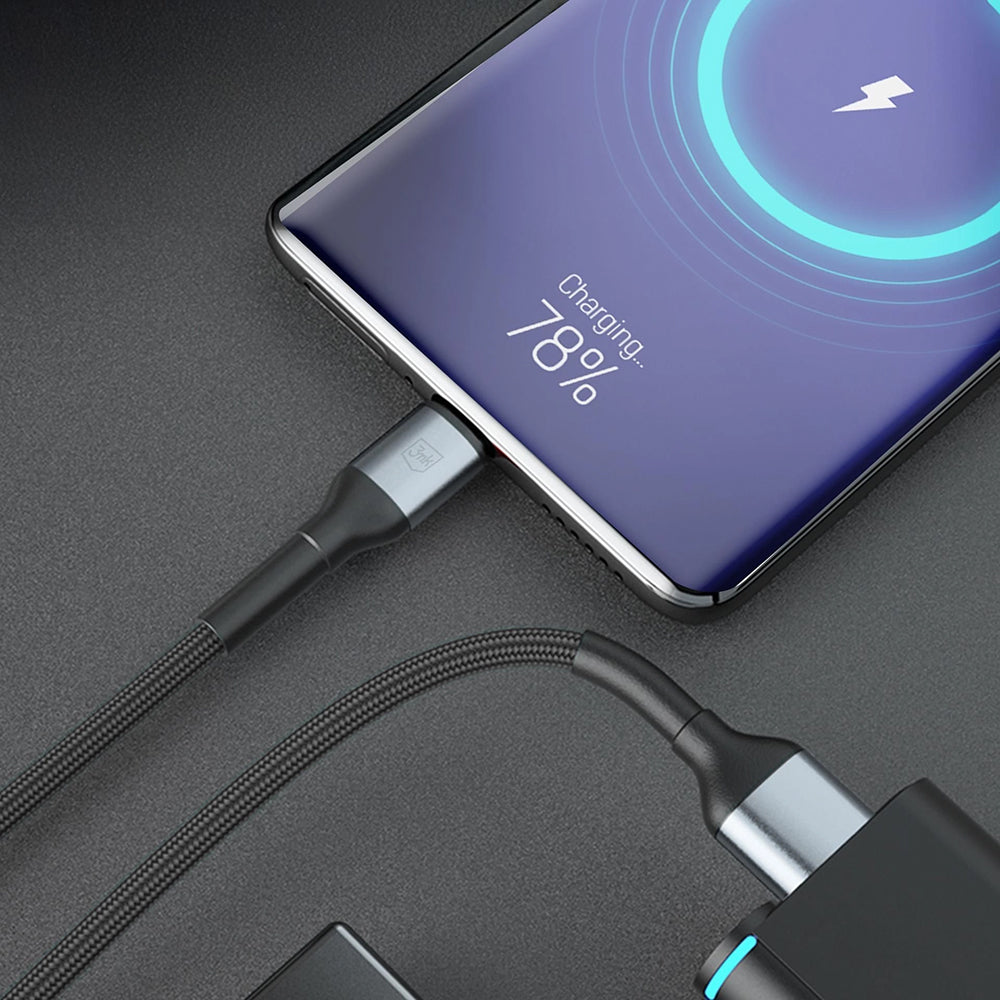 Cablu Date si Incarcare USB-A - USB-C 3MK Hyper N 18, 18W, 1m, Negru