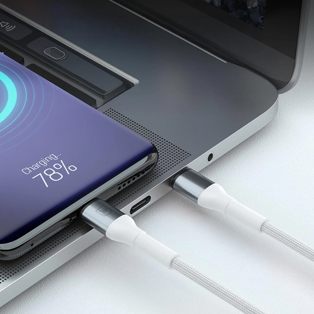 Cablu Date si Incarcare USB-A - USB-C 3MK Hyper N, 18W, 1m, Alb