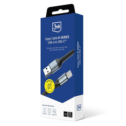 Cablu Date si Incarcare USB-A - USB-C 3MK Hyper N, 18W, 1m, Negru