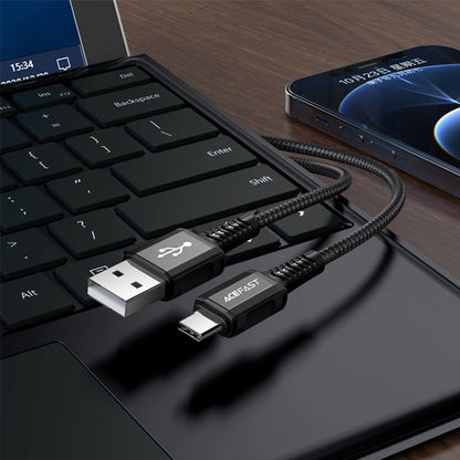 Cablu Date si Incarcare USB-A - USB-C Acefast C1-04, 18W, 1.2m, Negru