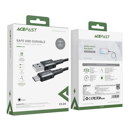 Cablu Date si Incarcare USB-A - USB-C Acefast C1-04, 18W, 1.2m, Negru