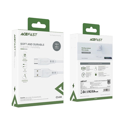 Cablu Date si Incarcare USB-A - USB-C Acefast C3-03, 60W, 1.2m, Alb