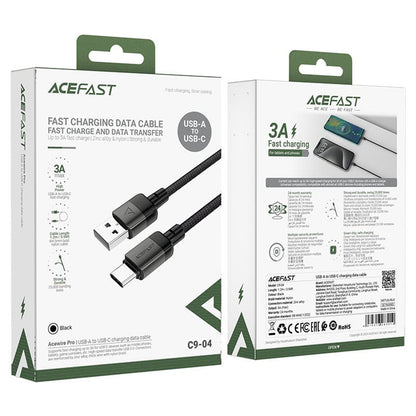 Cablu Date si Incarcare USB-A - USB-C Acefast C9-04, 18W, 1.2m, Negru