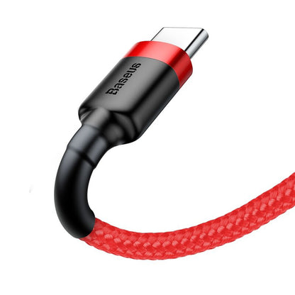 Cablu Date si Incarcare USB-A - USB-C Baseus Cafule, 18W, 3m, Rosu CATKLF-U09