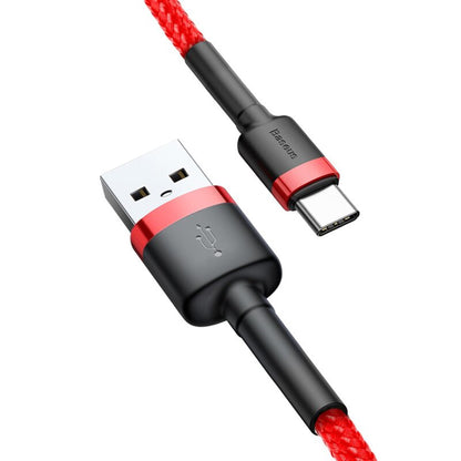 Cablu Date si Incarcare USB-A - USB-C Baseus Cafule, 18W, 3m, Rosu CATKLF-U09