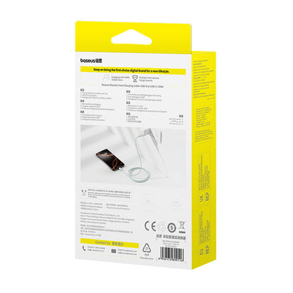 Cablu Date si Incarcare USB-A - USB-C Baseus Discolor, 100W, 1m, Albastru Verde E0420801