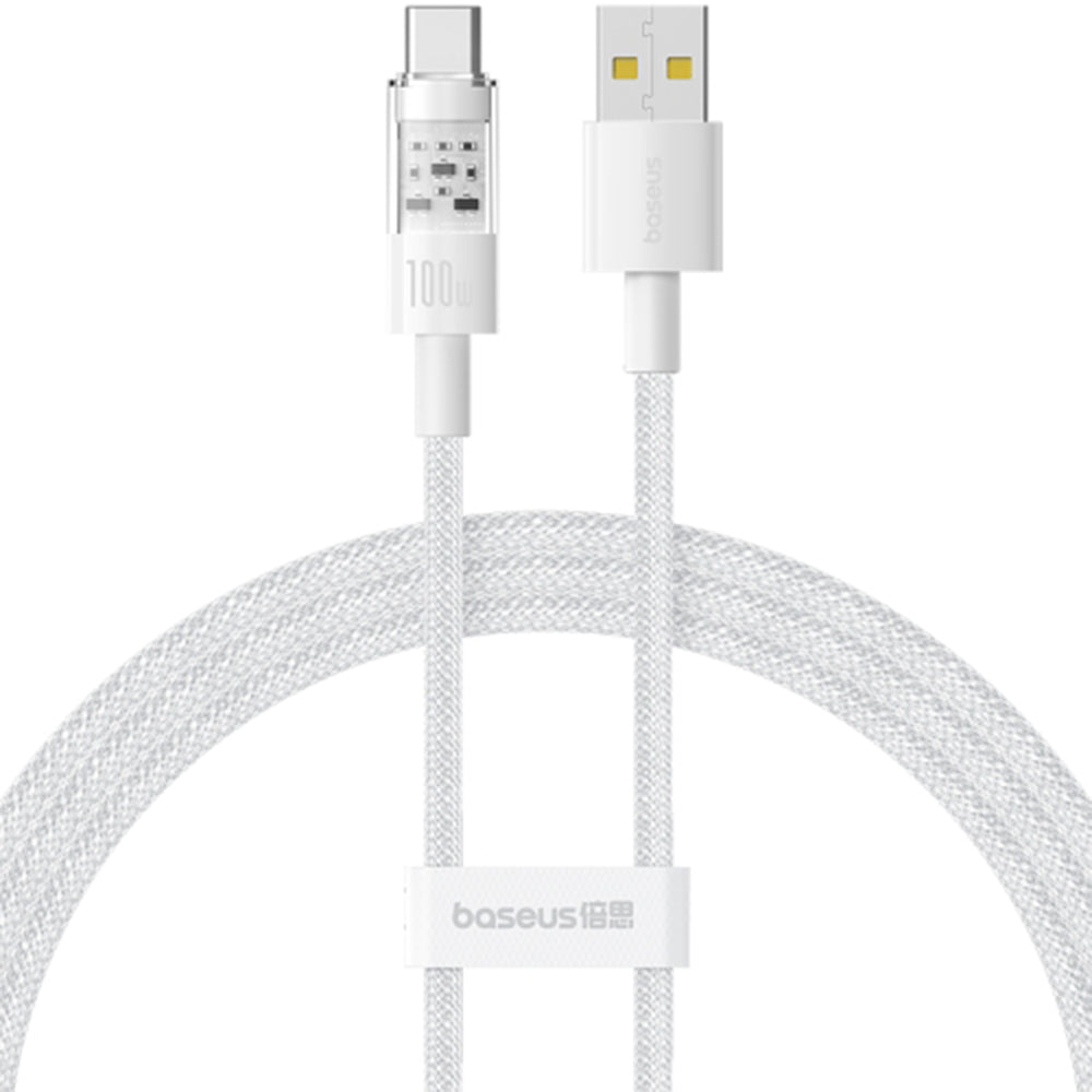 Cablu Date si Incarcare USB-A - USB-C Baseus Gem, 100W, 1m, Alb P10373002211-00