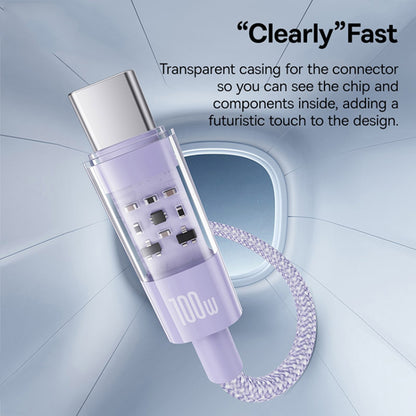 Cablu Date si Incarcare USB-A - USB-C Baseus Gem, 100W, 2m, Mov P10373002511-01