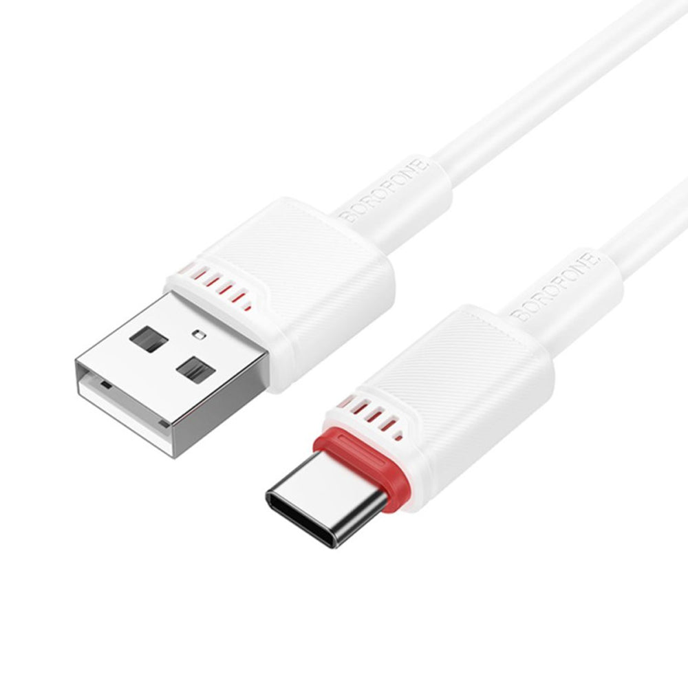Cablu Date si Incarcare USB-A - USB-C Borofone BX110 Beneficio, 18W, 1m, Alb