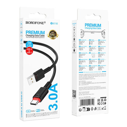 Cablu Date si Incarcare USB-A - USB-C Borofone BX110 Beneficio, 18W, 1m, Negru