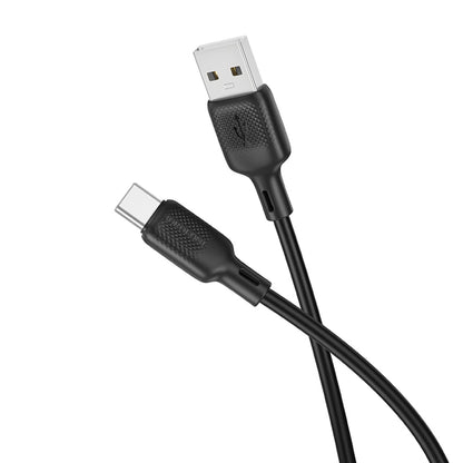 Cablu Date si Incarcare USB-A - USB-C Borofone BX113 Lenny, 18W, 2m, Negru