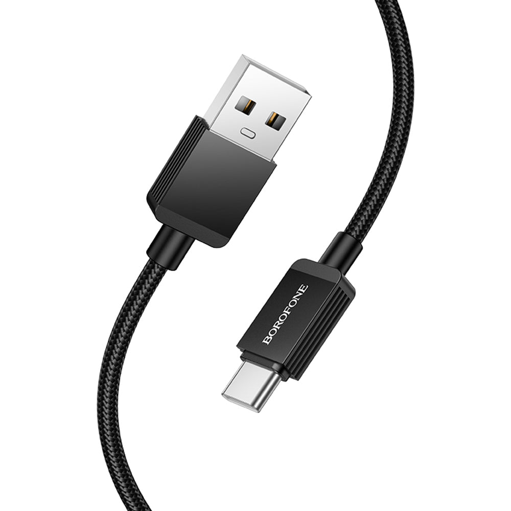 Cablu Date si Incarcare USB-A - USB-C Borofone BX120 Placer, 18W, 1m, Negru