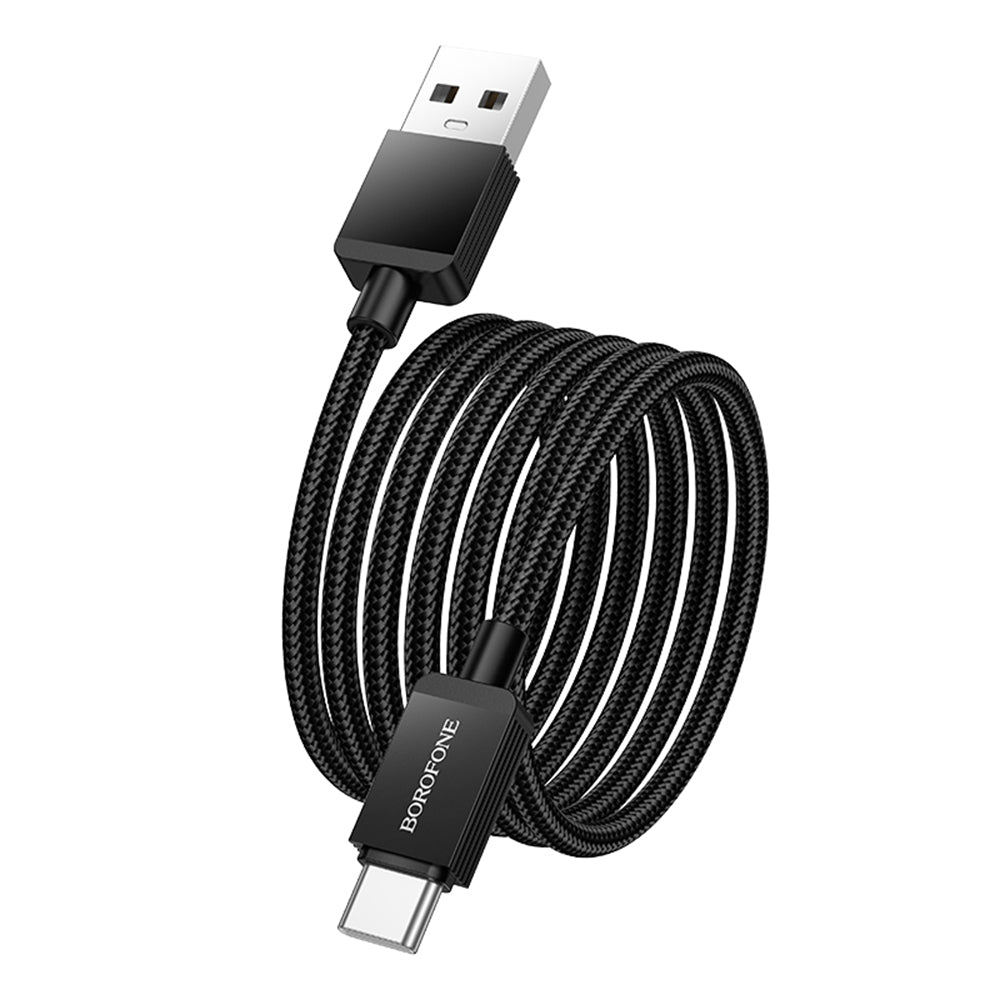 Cablu Date si Incarcare USB-A - USB-C Borofone BX120 Placer, 18W, 1m, Negru