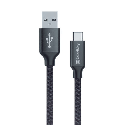 Cablu Date si Incarcare USB-A - USB-C ColorWay CW-CBUC003, 18W, 1m, Negru