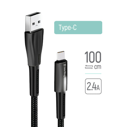 Cablu Date si Incarcare USB-A - USB-C ColorWay CW-CBUC035, 18W, 1m, Negru
