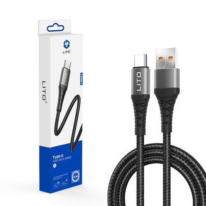 Cablu Date si Incarcare USB-A - USB-C Lito LD08T, 18W, 1m, Negru