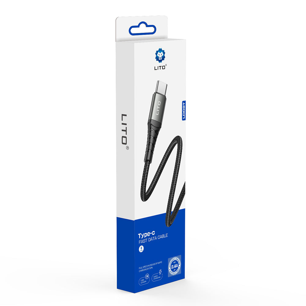 Cablu Date si Incarcare USB-A - USB-C Lito LD08T, 18W, 1m, Negru