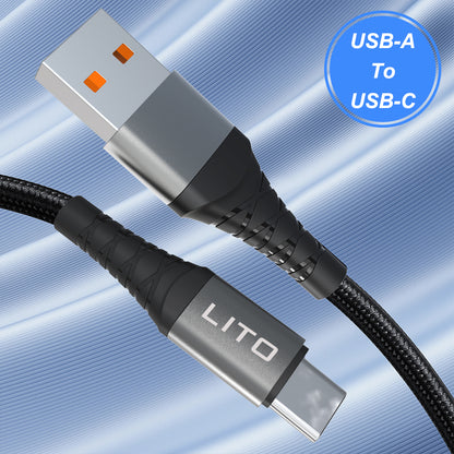 Cablu Date si Incarcare USB-A - USB-C Lito LD22T, 18W, 2m, Negru