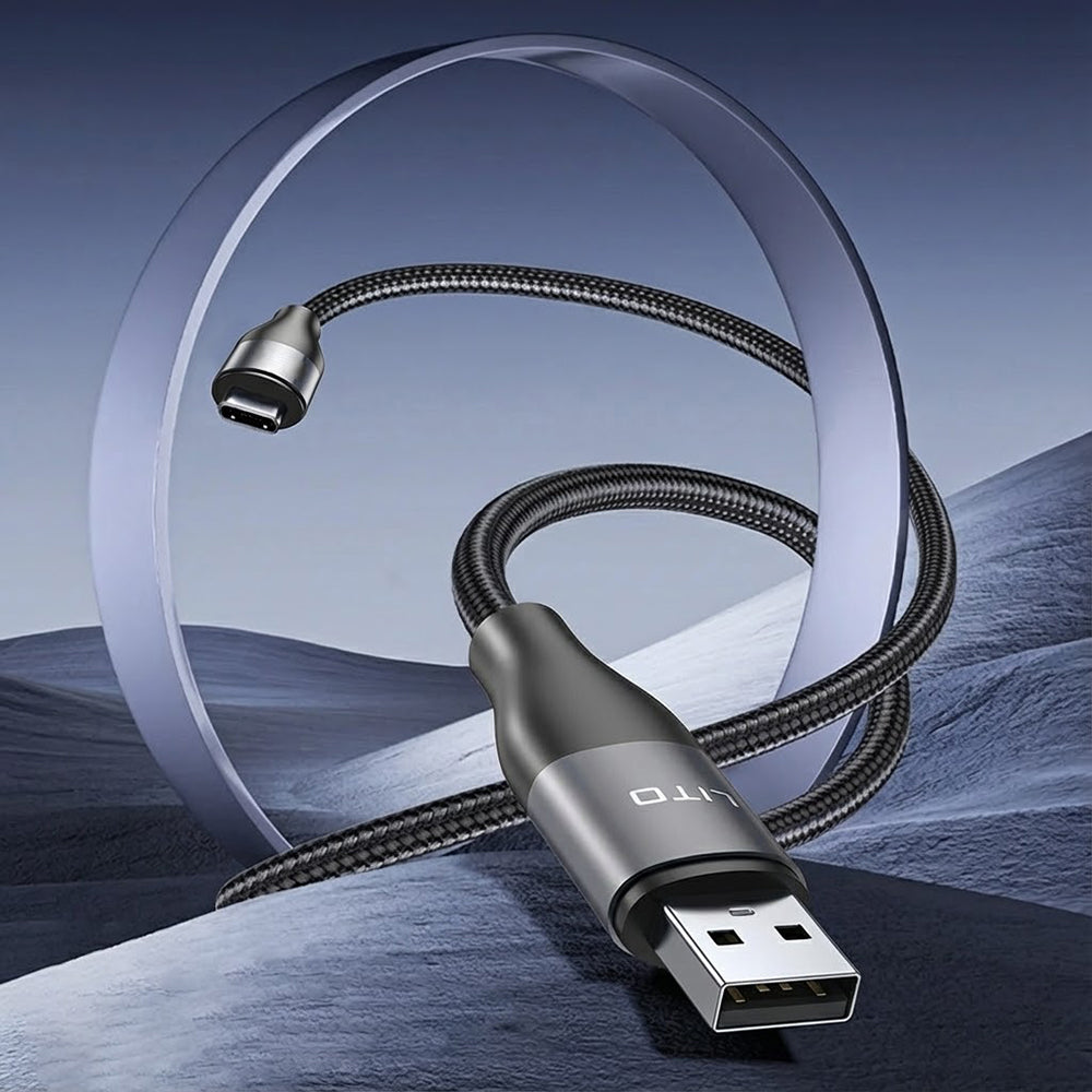 Cablu Date si Incarcare USB-A - USB-C Lito LD23T, 18W, 1m, Gri