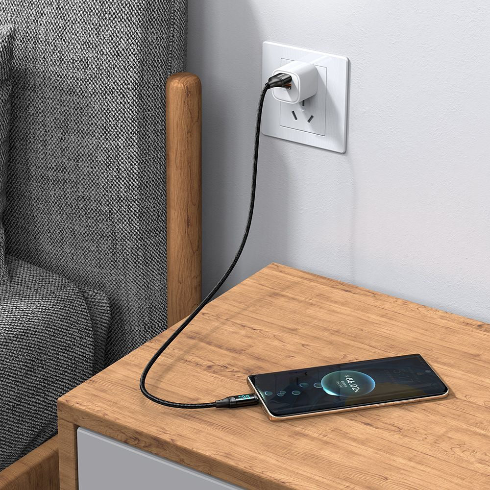 Cablu Date si Incarcare USB-A - USB-C McDodo CA-1080 Display, 66W, 1.2m, Negru