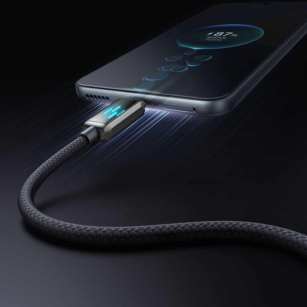Cablu Date si Incarcare USB-A - USB-C McDodo CA-2350 Display, 100W, 1.2m, Negru