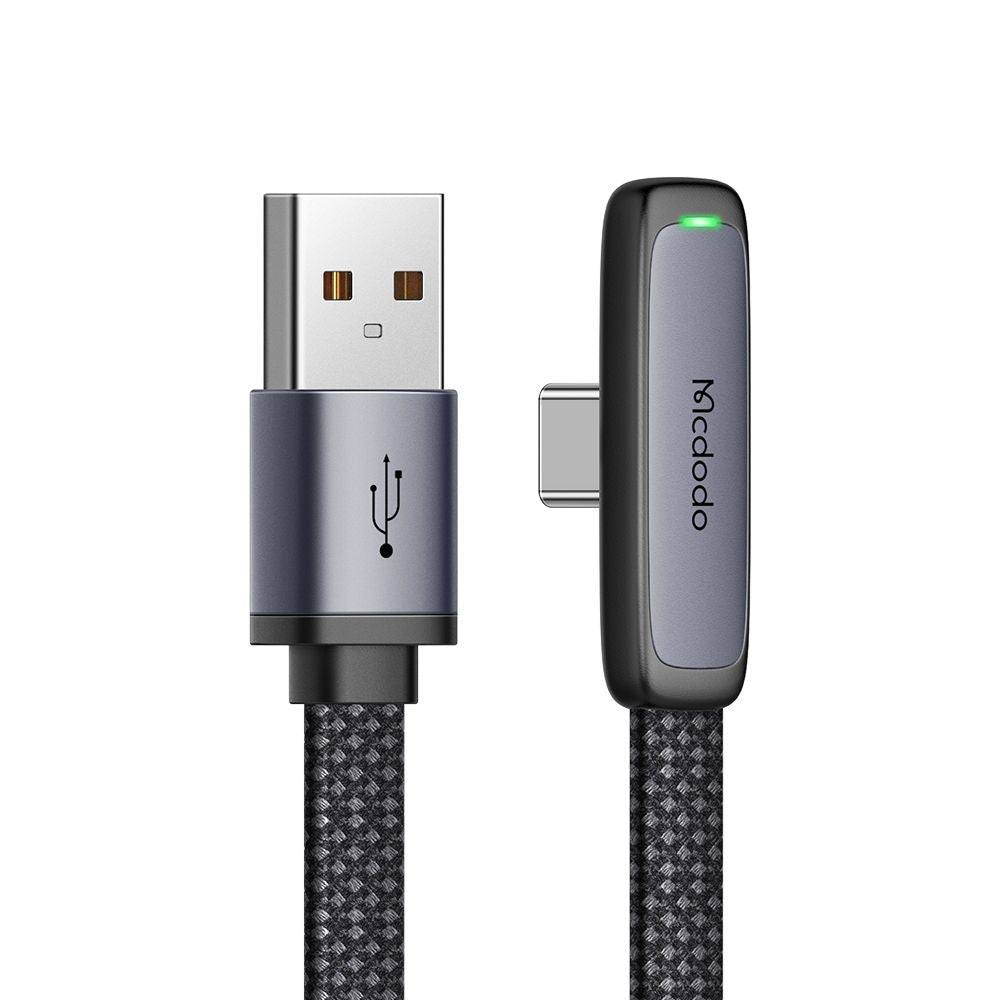 Cablu Date si Incarcare USB-A - USB-C McDodo CA-3340 Angled, 100W, 1.2m, Negru