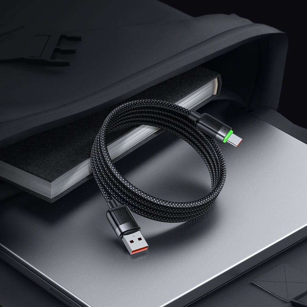Cablu Date si Incarcare USB-A - USB-C McDodo CA-5650 Self Winding, 66W, 1.2m, Negru