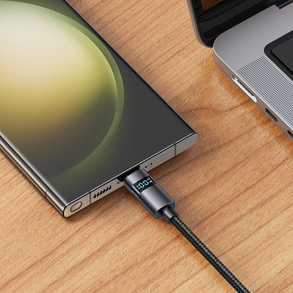 Cablu Date si Incarcare USB-A - USB-C McDodo CA-6520 Display, 100W, 1.2m, Negru