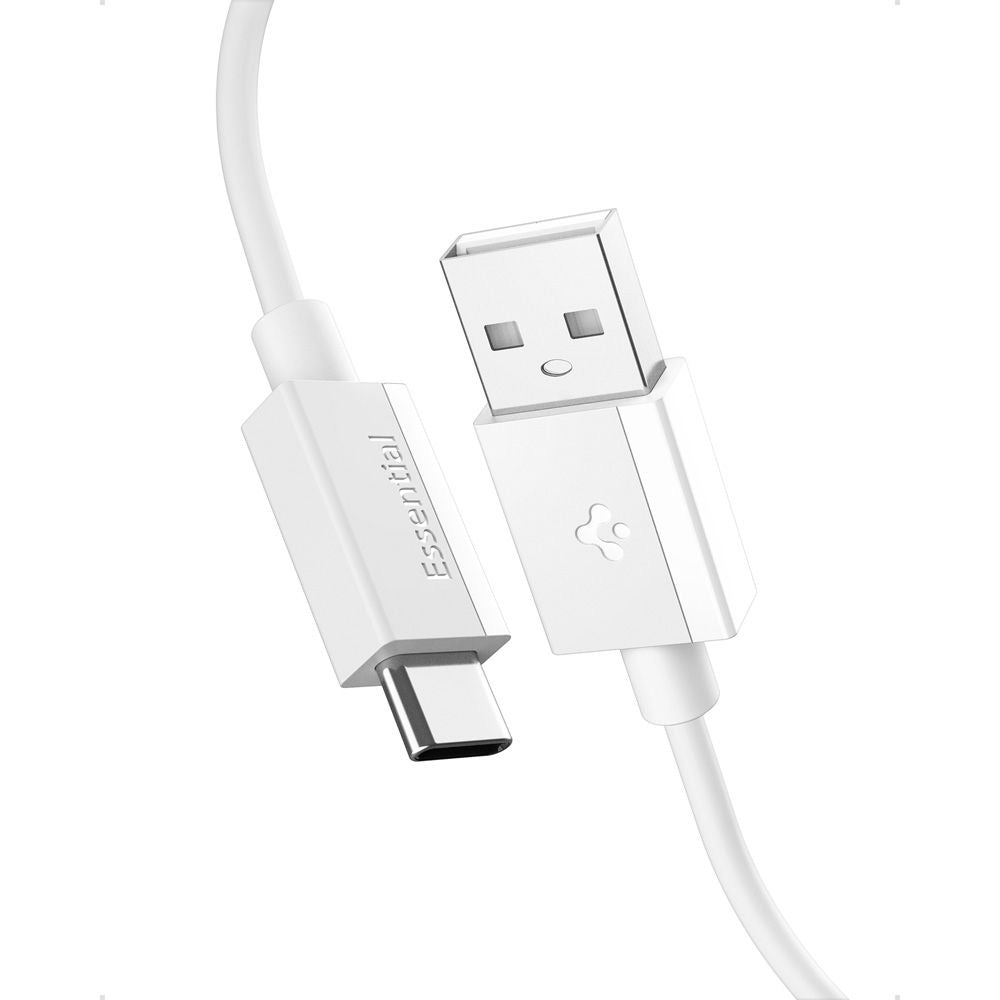 Cablu Date si Incarcare USB-A - USB-C Spigen Essential, 60W, 2m, Alb