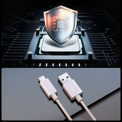 Cablu Date si Incarcare USB-A - USB-C Spigen Essential, 60W, 2m, Alb