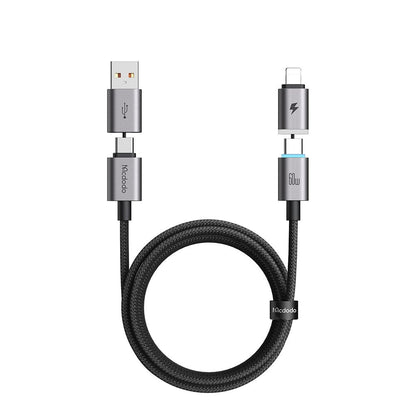 Cablu Date si Incarcare USB-A / USB-C - USB-C / Lightning McDodo CA-6560, 60W, 1.2m, Negru