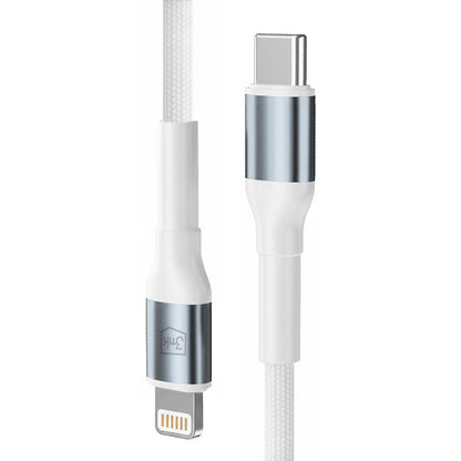 Cablu Date si Incarcare USB-C - Lightning 3MK Hyper N, 20W, 1m, Alb