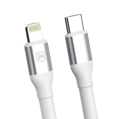 Cablu Date si Incarcare USB-C - Lightning 3MK Hyper N, 20W, 1m, Alb