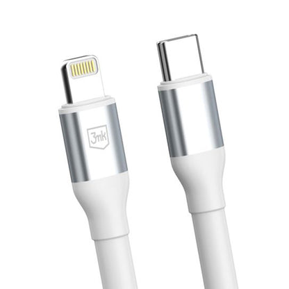 Cablu Date si Incarcare USB-C - Lightning 3MK Hyper N, 27W, 2m, Alb