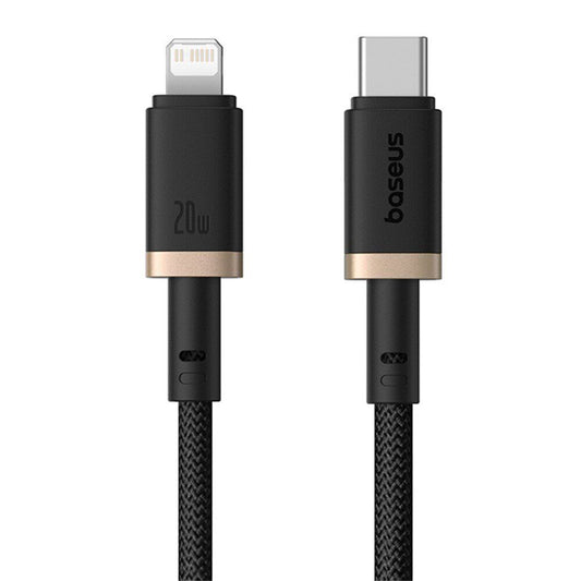 Cablu Date si Incarcare USB-C - Lightning Baseus Dura Series, 20W, 1m, Auriu Negru P10377800U01-03