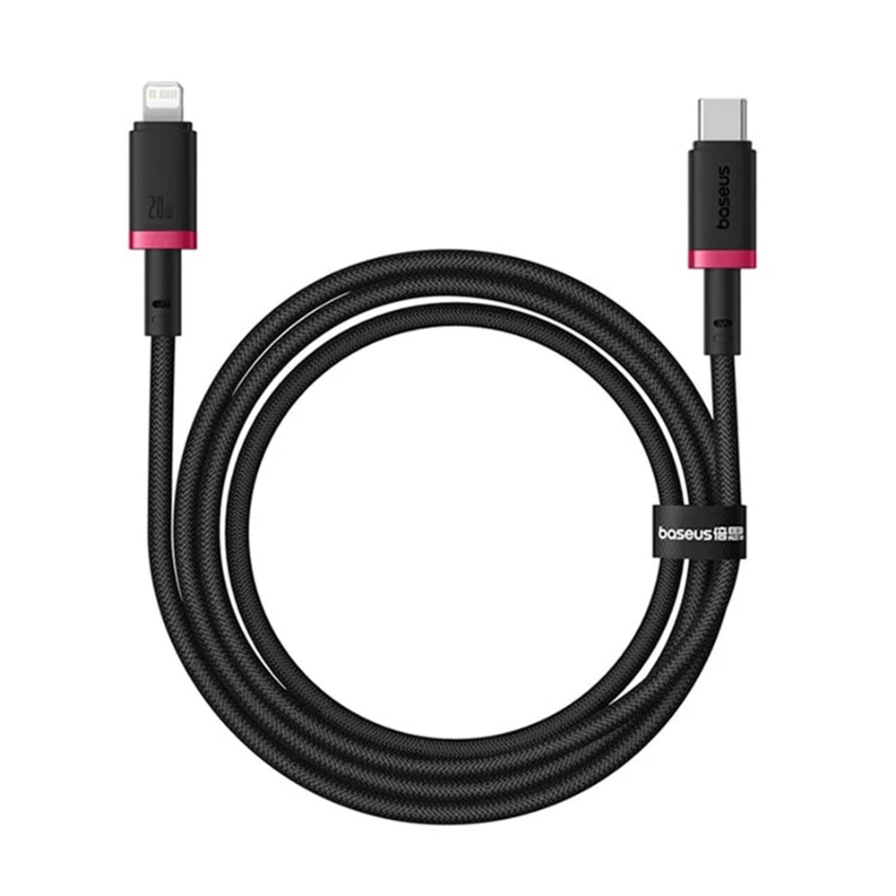 Cablu Date si Incarcare USB-C - Lightning Baseus Dura Series, 20W, 2m, Rosu Negru E0420802