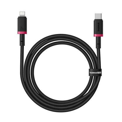 Cablu Date si Incarcare USB-C - Lightning Baseus Dura Series, 20W, 2m, Rosu Negru E0420802