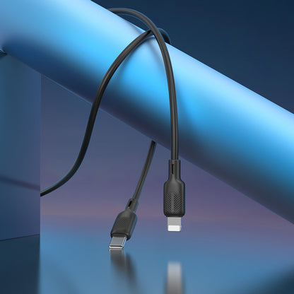 Cablu Date si Incarcare USB-C - Lightning Borofone BX113 Lenny, 27W, 2m, Negru