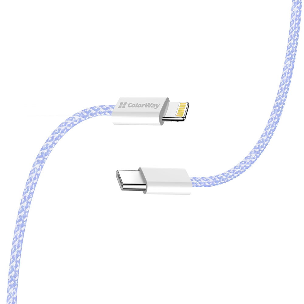 Cablu Date si Incarcare USB-C - Lightning ColorWay CW-CBPDCL061, 27W, 1m, Mov