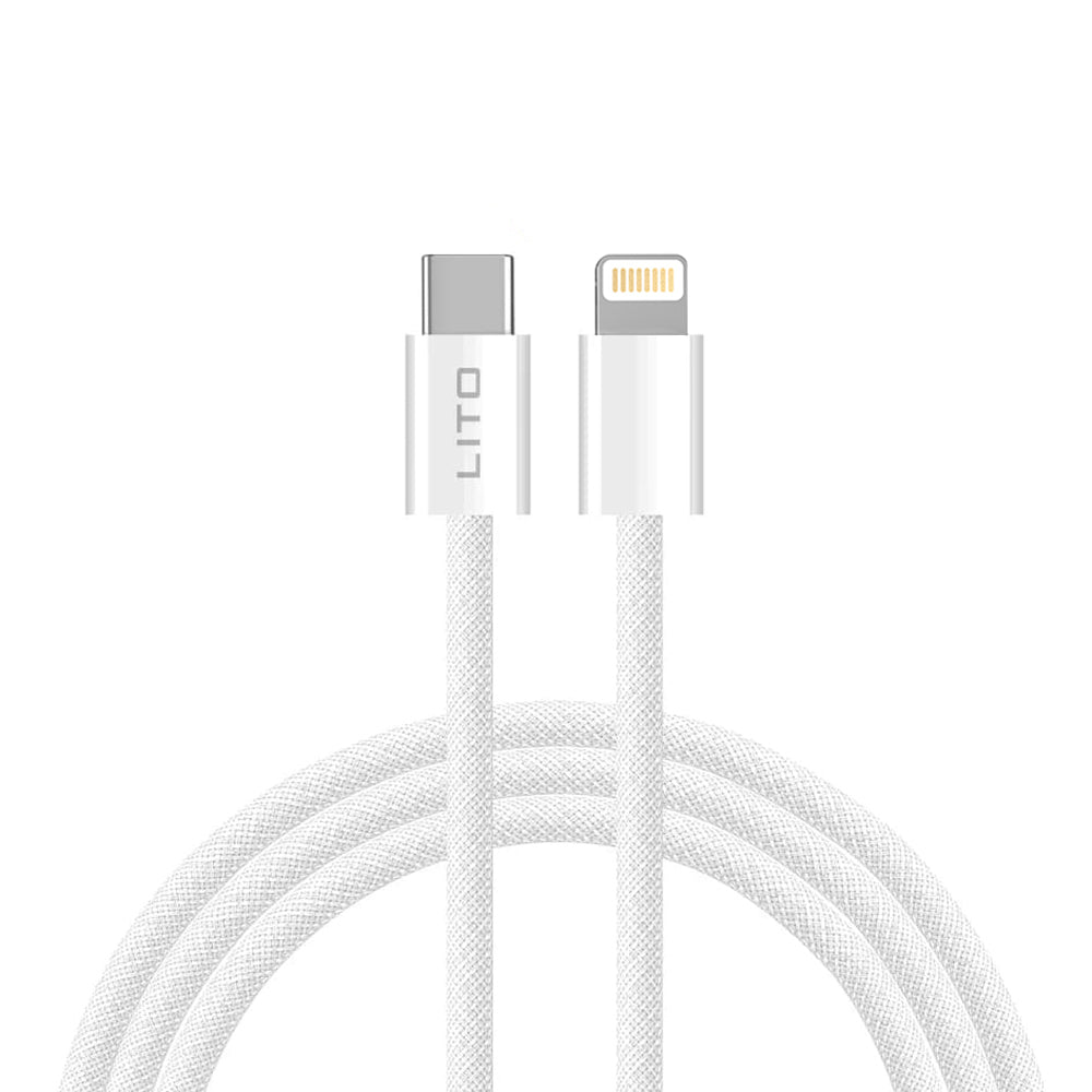 Cablu Date si Incarcare USB-C - Lightning Lito LD04CL, 27W, 2m, Alb
